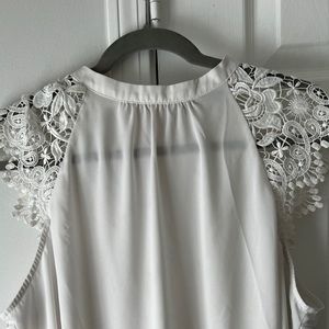 beautiful white lace top from express